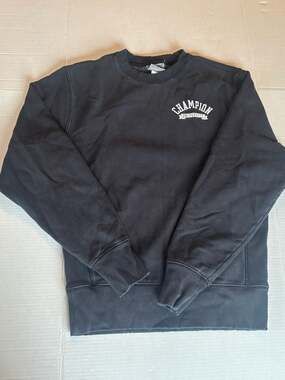 Vintage Champion Reverse Weave University Sweatshirt Black Size Small Fair Cond.
